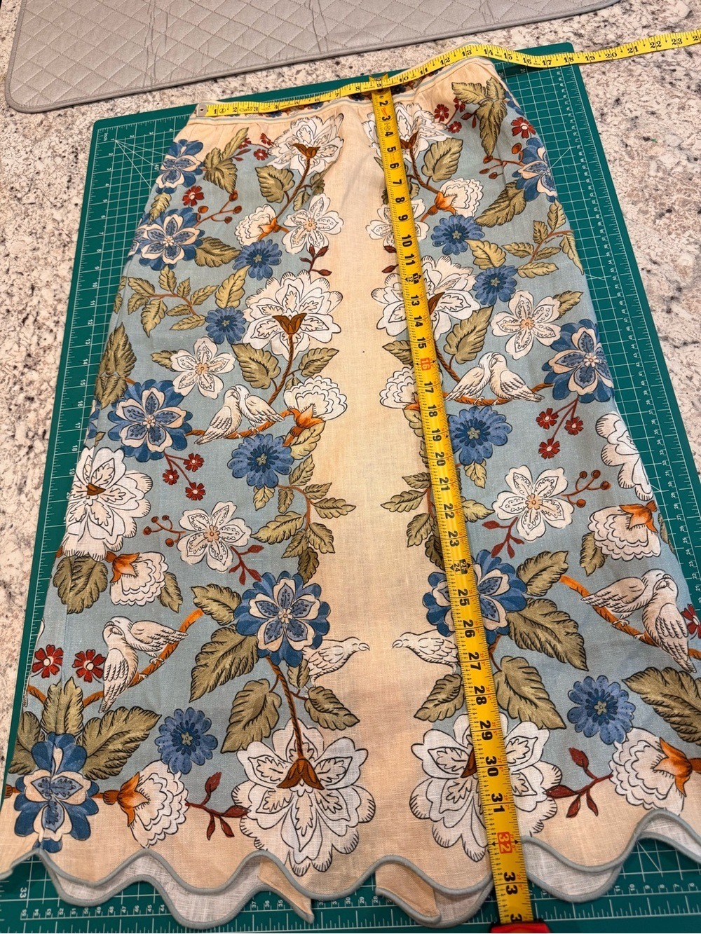 NWT FARM Rio Garden Scarf Blue Linen Midi Skirt S - Picture 2 of 16